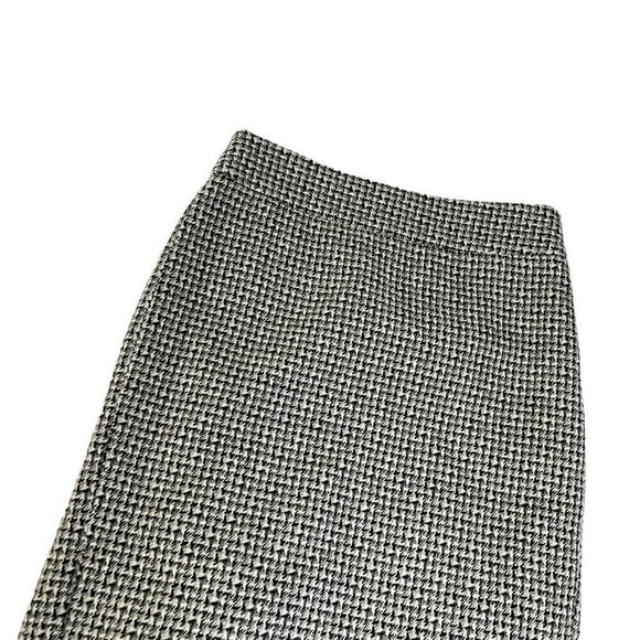 Ann Taylor Womens Pencil Skirt Gray Houndstooth Dual Kick Pleats Wool Tweed 2 - Picture 4 of 6